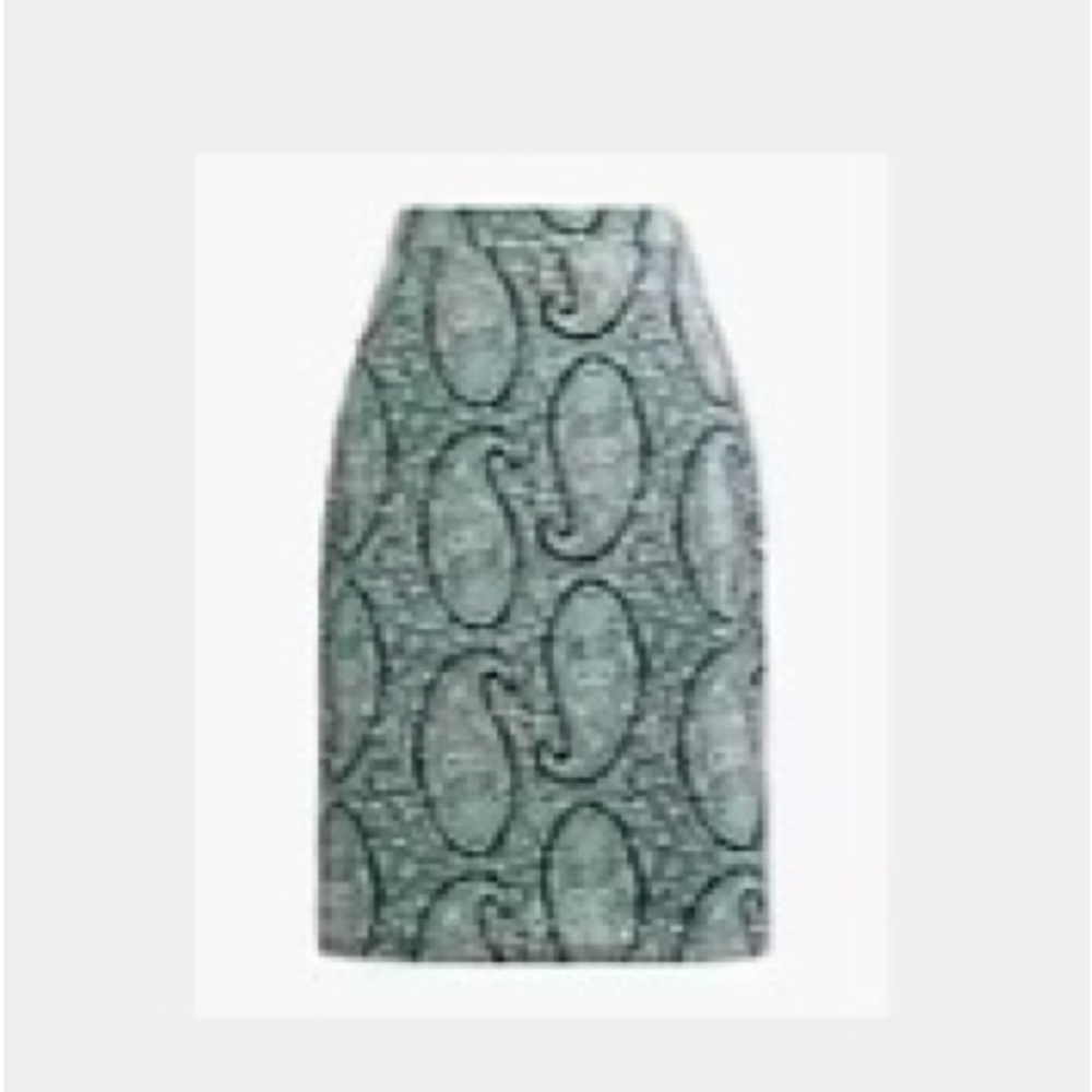 J. Crew Blue paisley Pencil Skirt